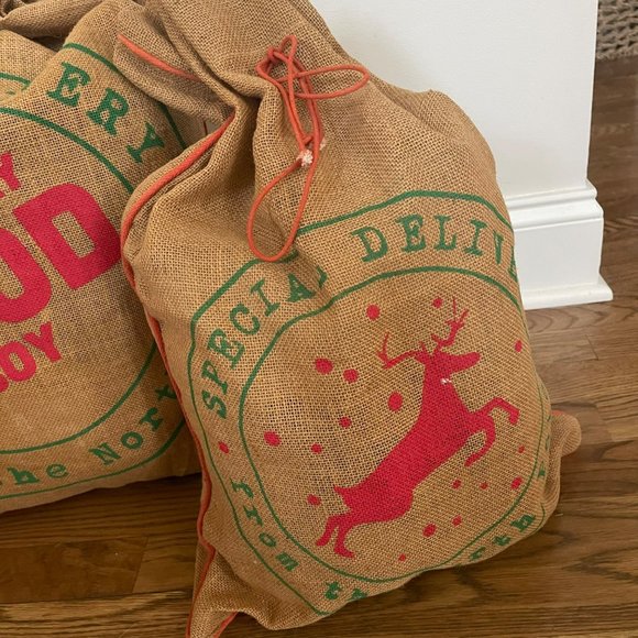 Christmas Decor Santa Bags - Super Cute! Seasonal Holiday Decor - Picture 2 of 7